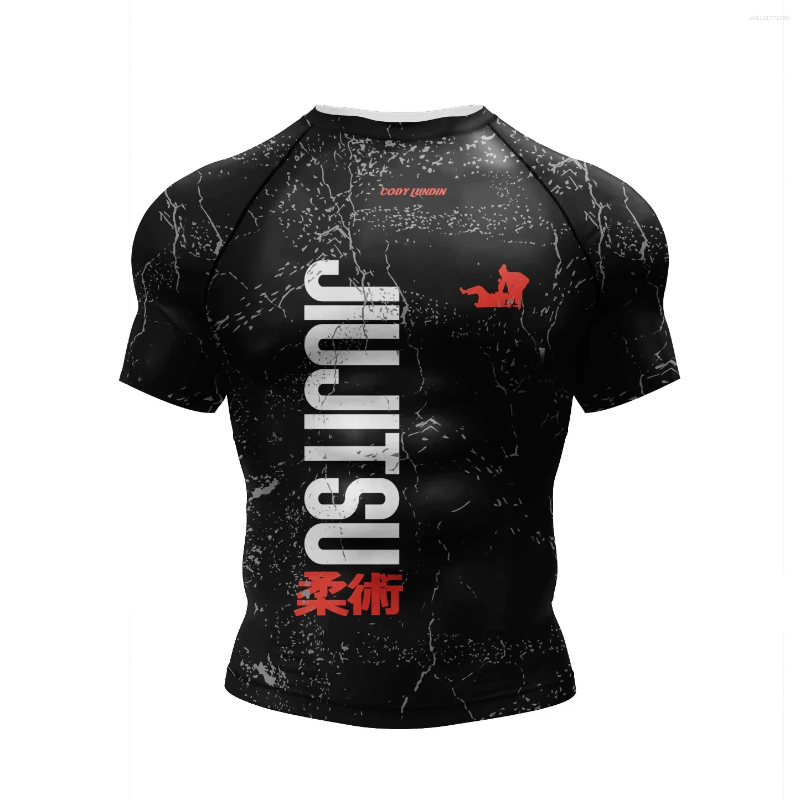 Men's T Shirts 2025 No Gi Bjj Jiu Jitsu Kickboxing Training Rashguard Polyester Spandex Compression Sublimation Sports Gym Blouses