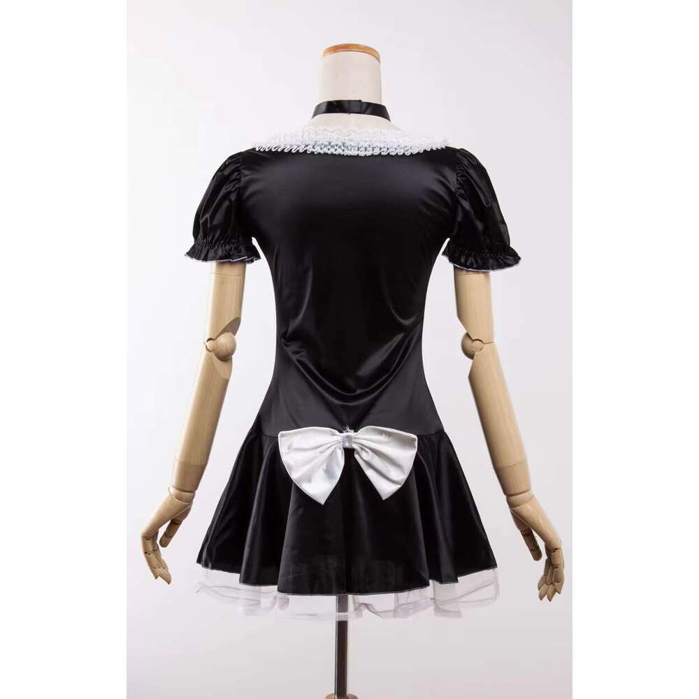 Lace Perspective Bow Trim Frenum Maid Uniform Sexy Pamas
