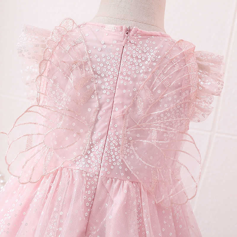 Snow White Dress Girls Summer Dress Childrens Dress Girls Wings Western-style Baby Summer Fluffy Gauze Dress Y250423vdw5