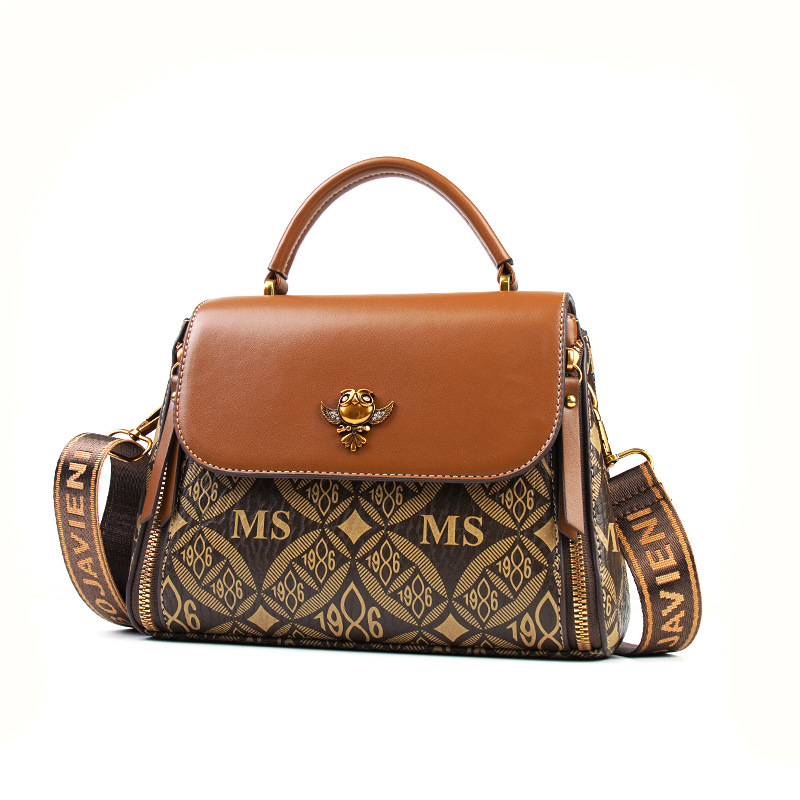 New Crossbody Fashion Printed Women S Handheld Small Square Large Capacity Single Shoulder Crossover Tote Bag