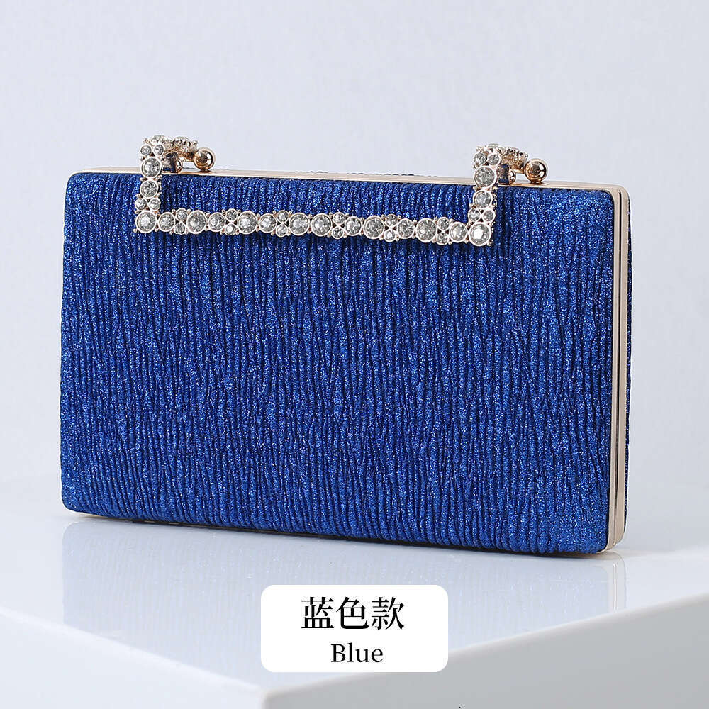 Dinner Bag Fashionable Pleated Red Diamond Decoration Bride Bright Pink Banquet Dress Bag Chaozhou KQ