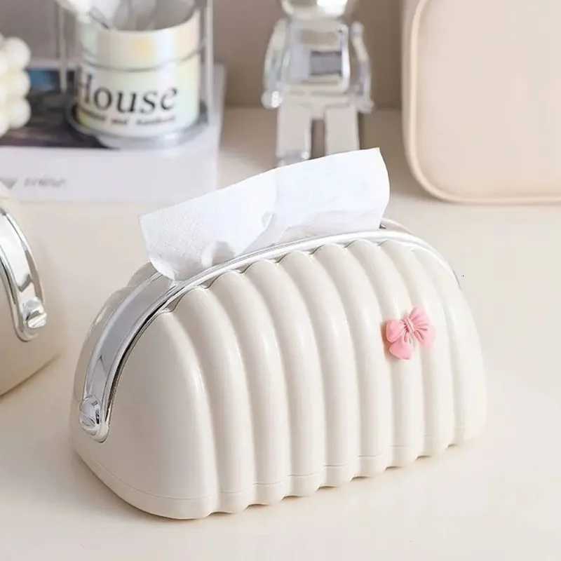Simple Irregular Cloud Shape Tissue Box with Spring Inside Home Living Room Light luxury Shell Spring Paper Box HolderM251124