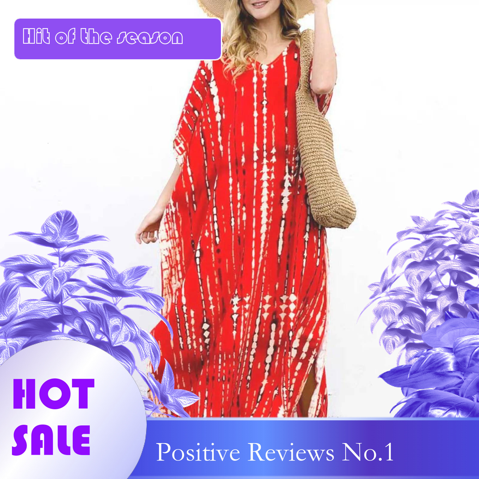 Dongdumaoyi Fitshinling Halo Dyeing Vintage Beach Long Dress Women V Neck Oversize Robe Side Split Loose Kaftan Holiday Boho Maxi Dresses