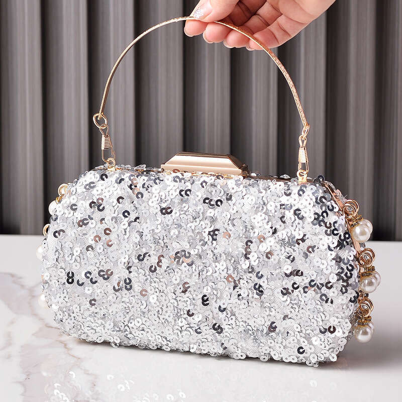 Dinner Bag New Sequin Dinner Pearl Sparkling Party Bag Evening Dress Handbag Fashionable Bag KQ
