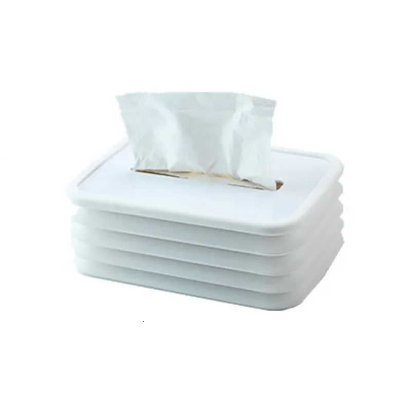 Creative Silicone Folding Lifting Luminous Tissue Box Automatically Presses Down for Home Car Tissue BoxM251124