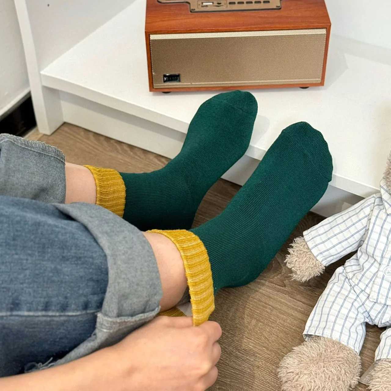 Thick Velvet Loop Middle Tube Socks For Children Middle Tube Socks Winter Warm Baby Plush Sock 1-12Year Kids Thermal Footwear G251124