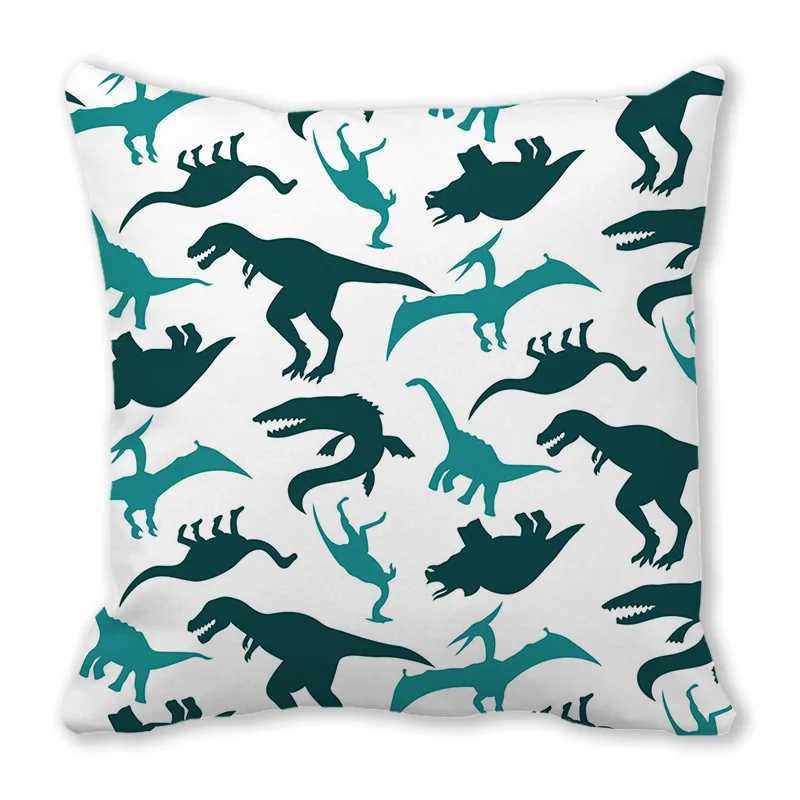 Cute little dinosaur animal Digital printing short plush pillow covers for car sofa office cushion cover home goods G251124