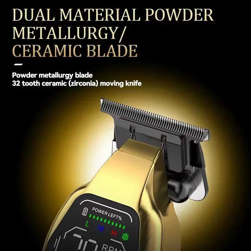 Kemei KM1697 Hair Trimmer for Men 9000RPM 9W Full Metal DLC LED Display Zero Gapped Professional Trimmer Finishing Machine L251124
