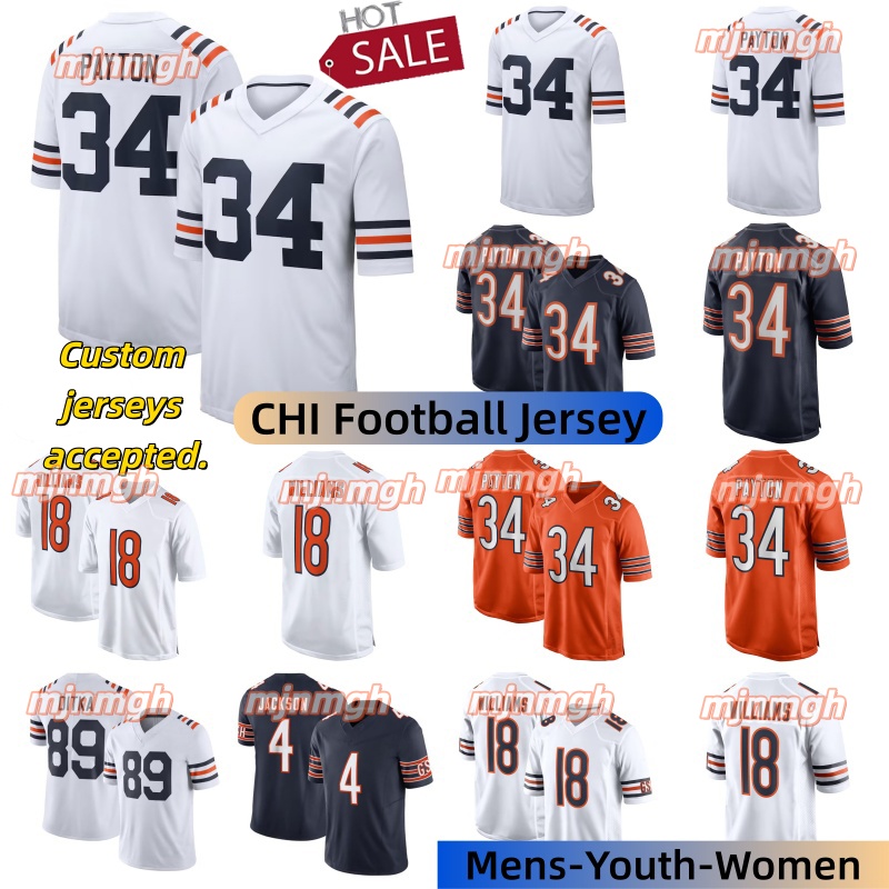 2026 Chicago city BearsS jersey Caleb Williams DJ Moore Football Jersey Rome Odunze Cole Kmet D'Andre Swift Montez Sweat Keenan Allen Khalil Herbert Football jerseys