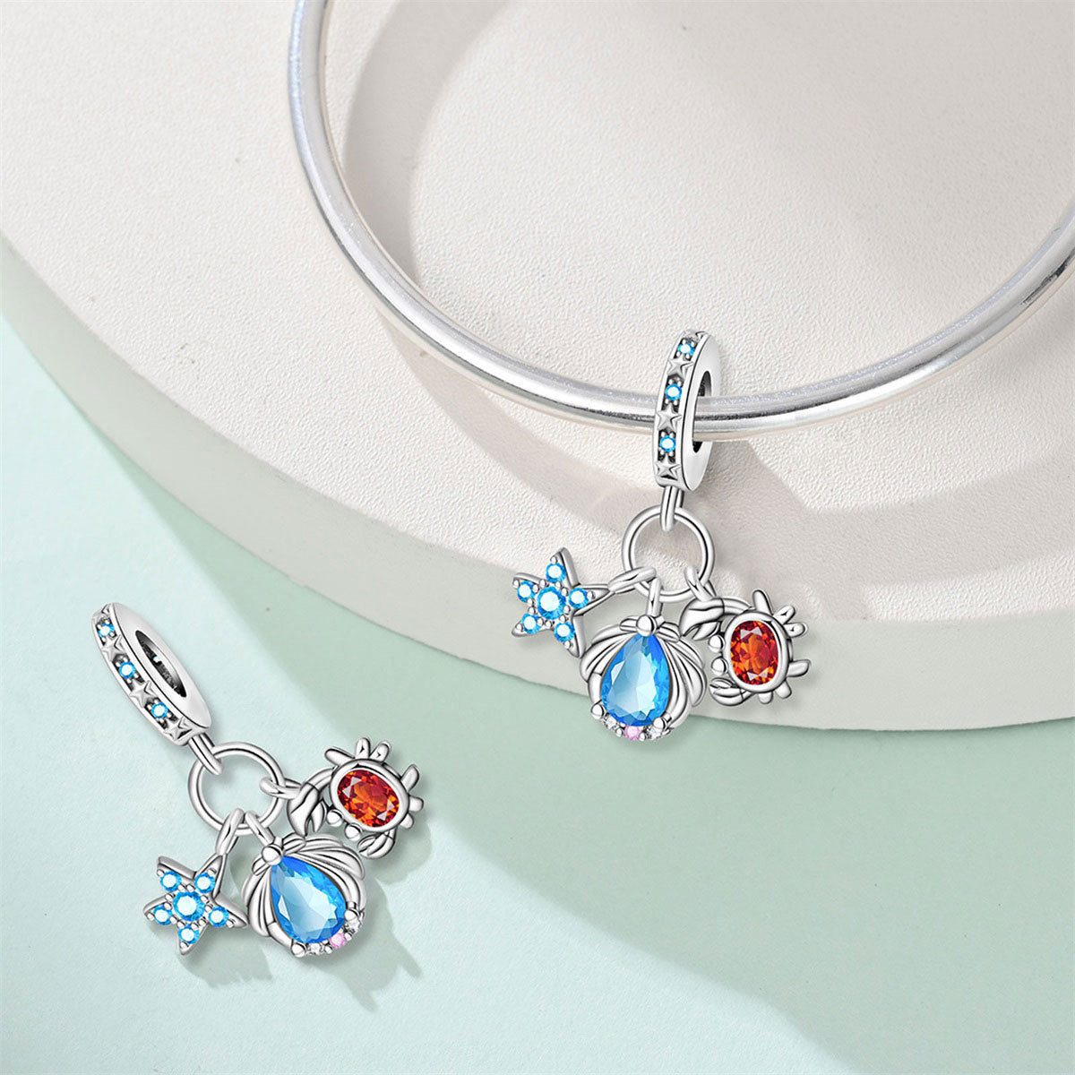 Summer vacation style sunshine beach castle sports bead Charms pendant DIY jewelry bracelet accessories 925 Silver Sterling silver jewelry new style