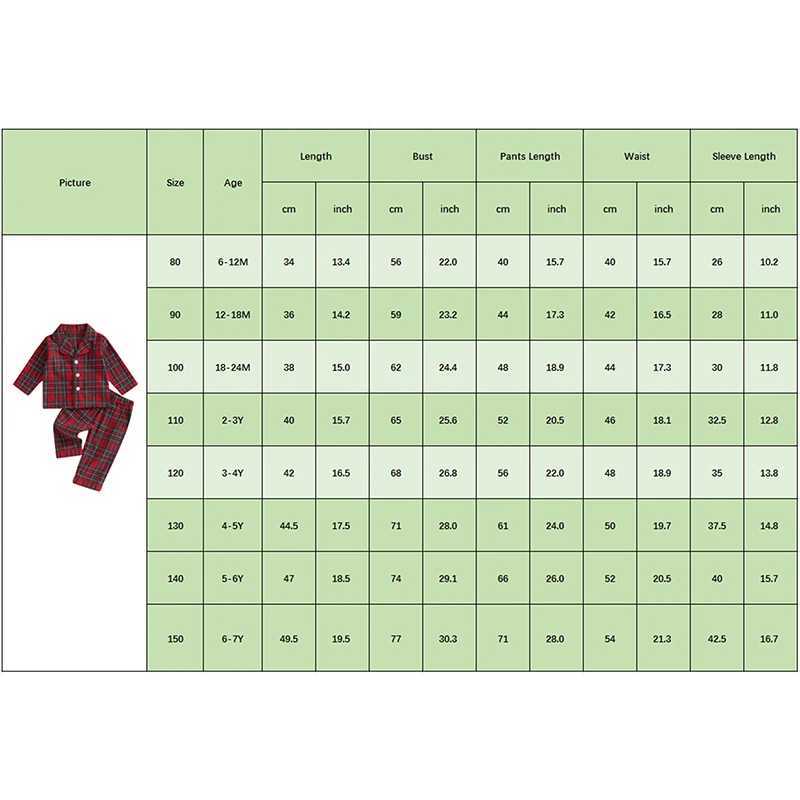 Clothing Sets Kids Christmas Red 2pcs Pajamas Set Plaid Button up Long Sleeve Shirt+Elastic Pants Loungewear Comfor Sleepwear Outfits R250424