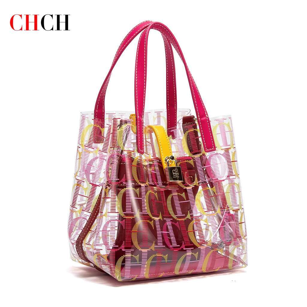 CHCH Women's Tote New PVC Transparent Leisure Beach Bag Waterproof
