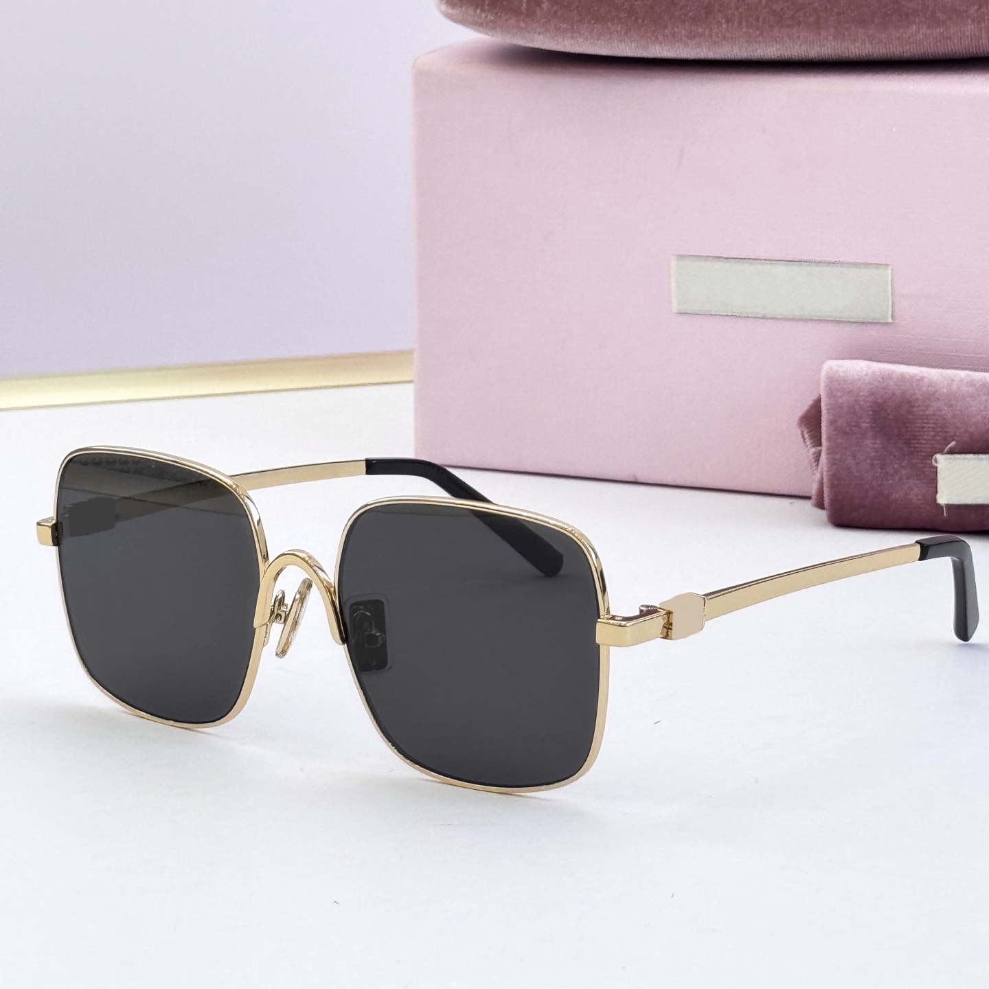 mens sunglasses designer luxury sunglasses for women gold Metal eyeglass frames Square glasses UV400 Glasses With Box
