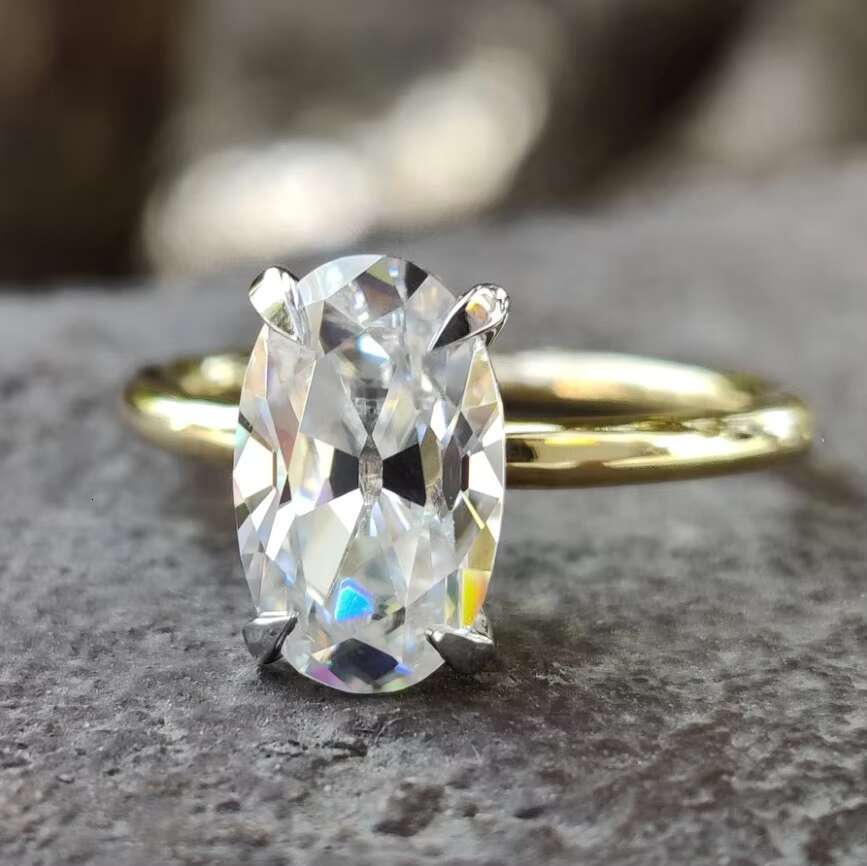 Hot Sell 9K 10K 14K 18K 2.21 CT Cut Colorless Moissanite Solitaire Engagement Ring