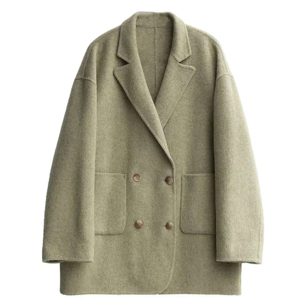 Designer Clothes CHIC VEN Women's Woolen Coats Loose Casual Double Breasted Retro Double-Sided Jacket Office Lady Outerwear Autumn Winter