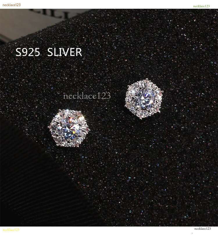 Super Sparkg Stud Earrings Jewelry Sterg Sier Round Cut White Lab Moissanite Dia Party Women Wedding Earring For Lover Gift