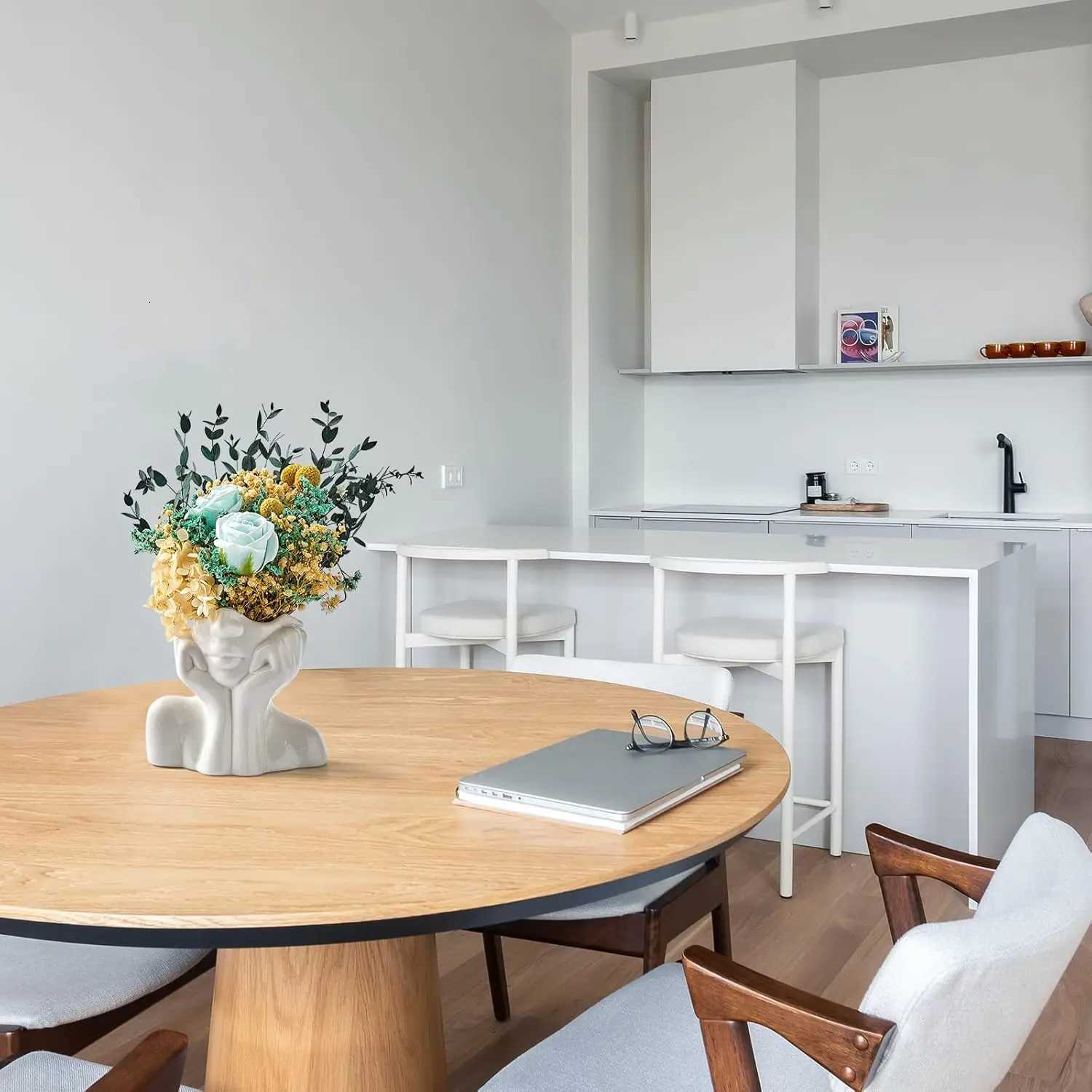 Ceramic Human Face Flower Vases Home Decor Creatrive Art Sculpture Human Head Abstract Plant Flower Pot Living Room Decors C251124