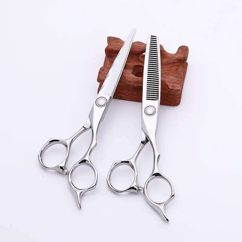 6.0-Inch Japan440C Bearing Professional Hairdressing Salon Barber's Special Flat Shears and Thinning Scissors Home Hairdressers