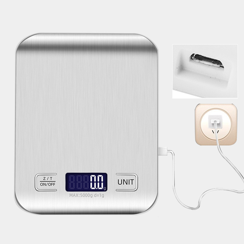 5/10KG Digital Kitchen Scale Stainless Steel Precision Home Jewelry Food Scale LED Display Electronic Jewelry Baking Weight Scales