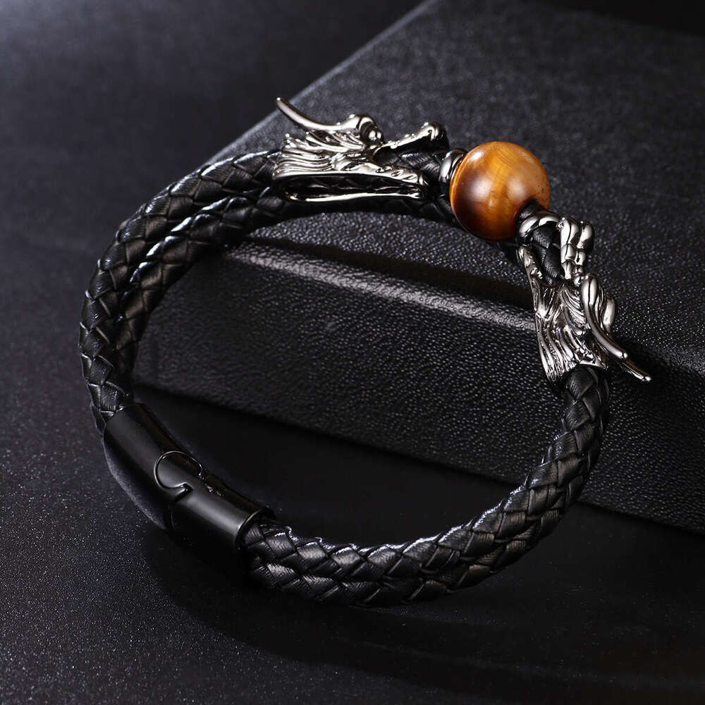 Chinese Loong Bracelet Personalized Double layer Hand woven Alloy Magnetic Buckle Hot Selling Versatile Accessories