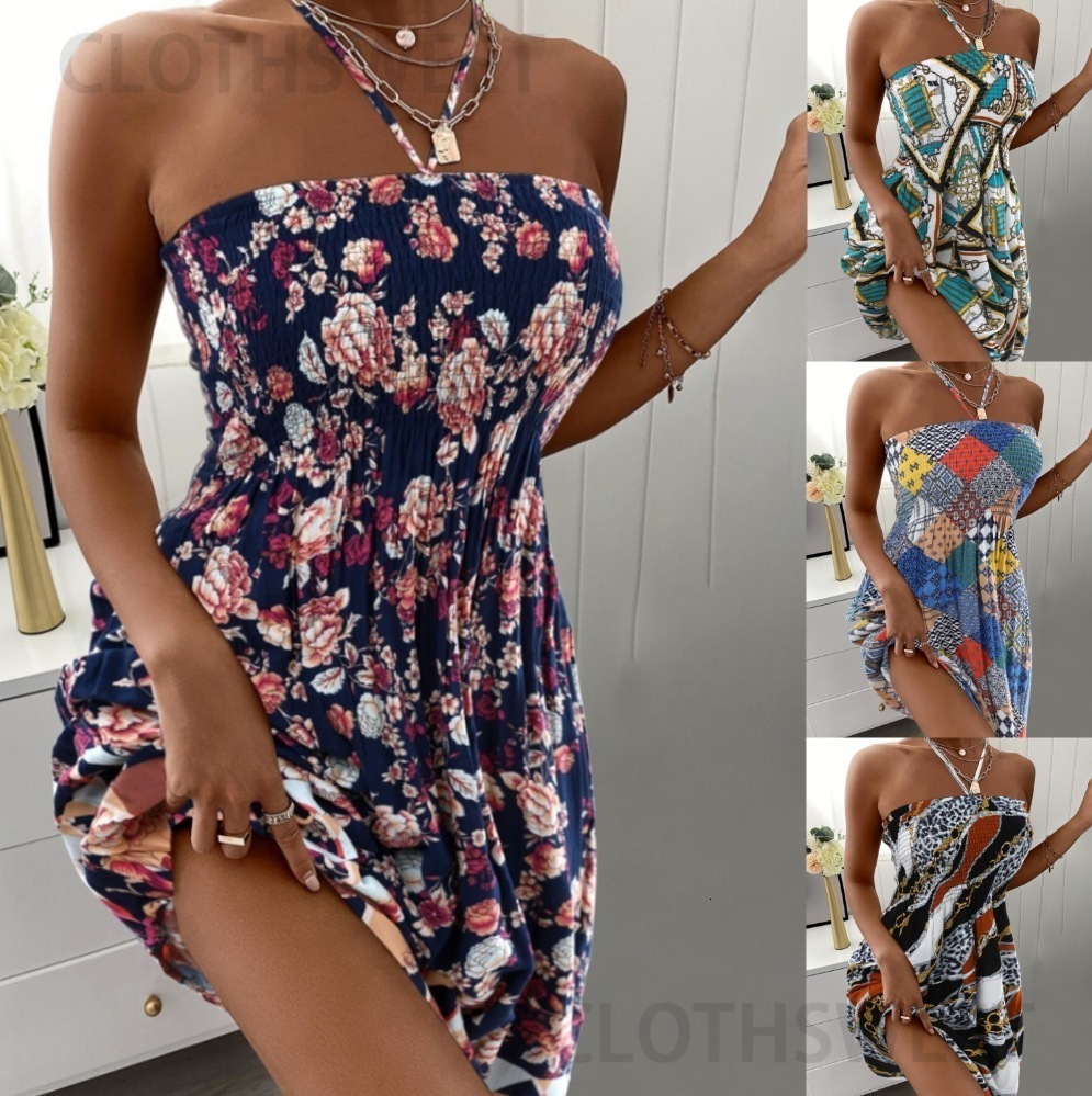 2024 Summer Fashion Sexy Sleeveless Hanging Neck Dress for Women