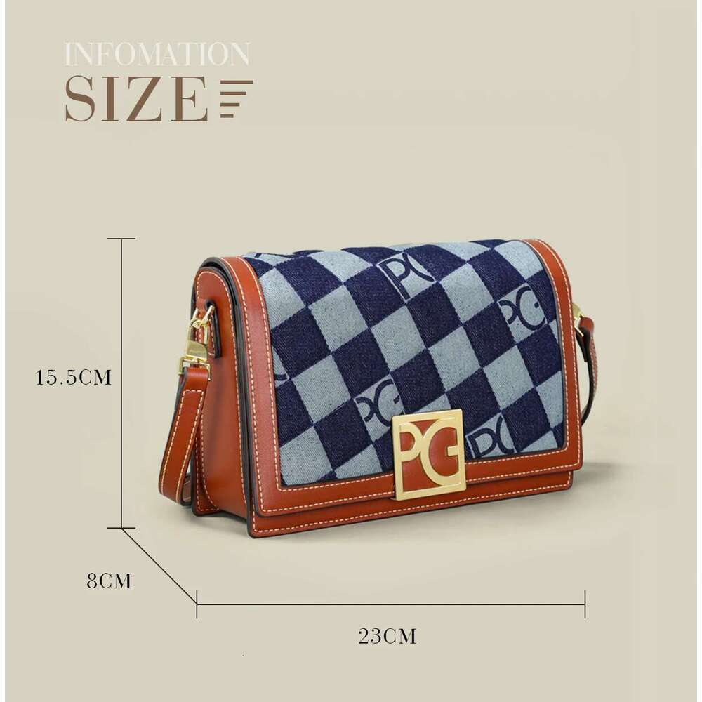 PG Exquisite Brand Fashion Handbag Classic Solid Design Shoulder Dark Letter Emed Ladies Party Bag
