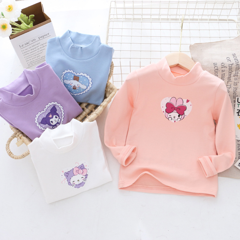 DISNEY Children's designer clothing baby summer dress girl's undershirt spring and autumn inner wear outer wear half high collar round neck 
