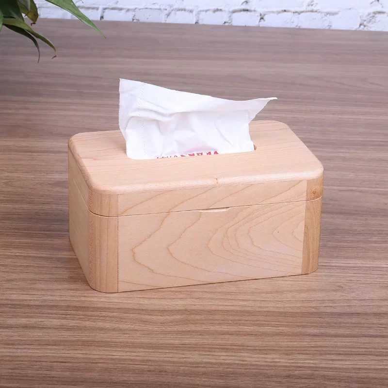 Light Luxury Home Solid Wood Tissue Box Living Room Desktop Decoration Multifunctional Storage Dispenser GiftsM251124