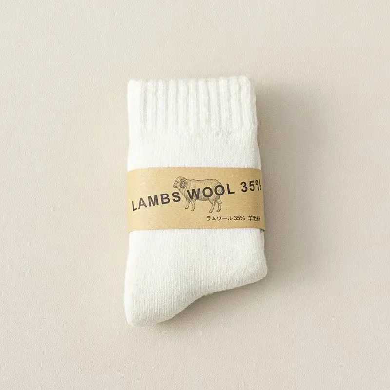 35 Wool Warm Kids Sock for Boy Girl Solid Color Simplicity Fashion Calf Sock for Children Autumn Winter Warm Furry Wool Sock G251124