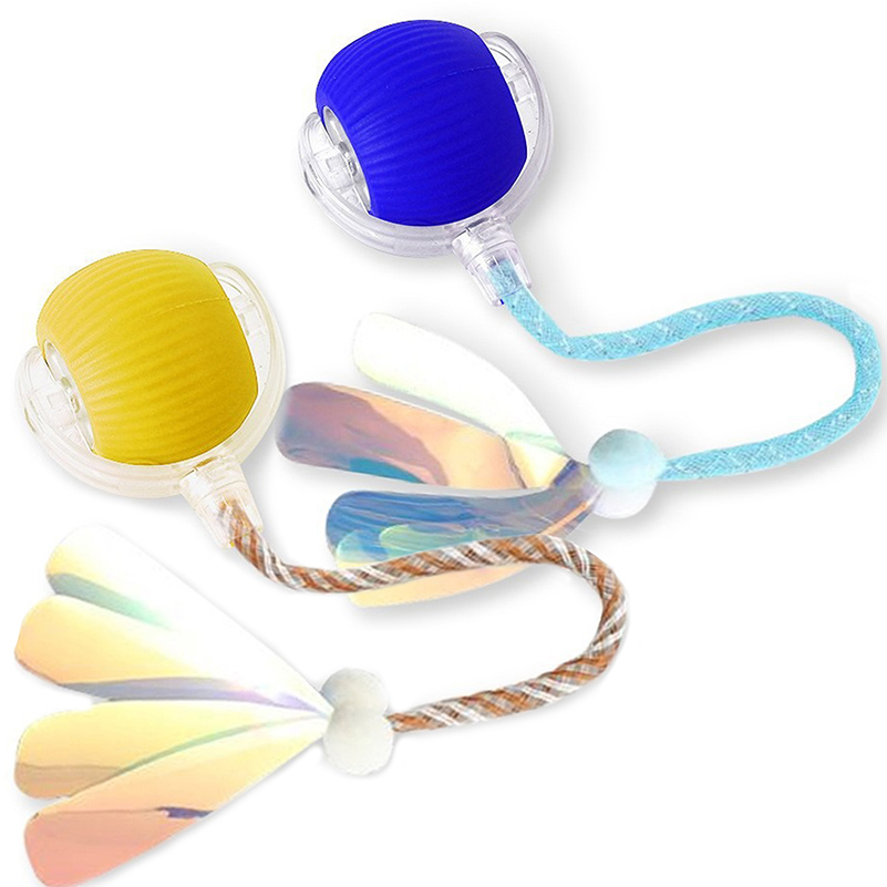 Cat Toys Interactive Cat Toy Ball for Indoor Cats Automatic Moving Ball with Tail Rolling Bouncy Balls Toy for Kittens