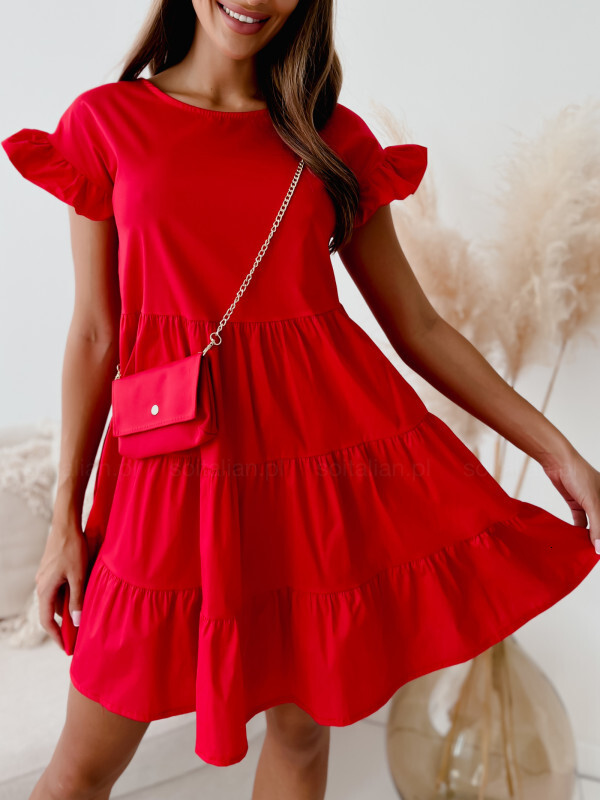2022 Summer loose flare sleeve round neck irregular hem dress