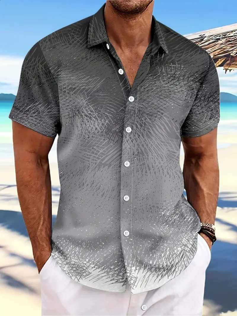 2024 Retro Fashion Casual Sleeve Button White Dot Printed Pattern Shirt Suitable for Summer Vacation Streets 250420
