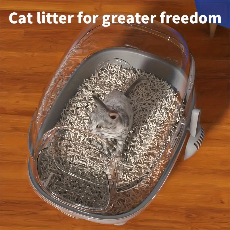 1pc 40lbs/18kg Cat Litter Box - Spacious, Foldable, Top-Entry Design, Anti-Splash &Odor-Control, ldeal for Multi-Cat Homes