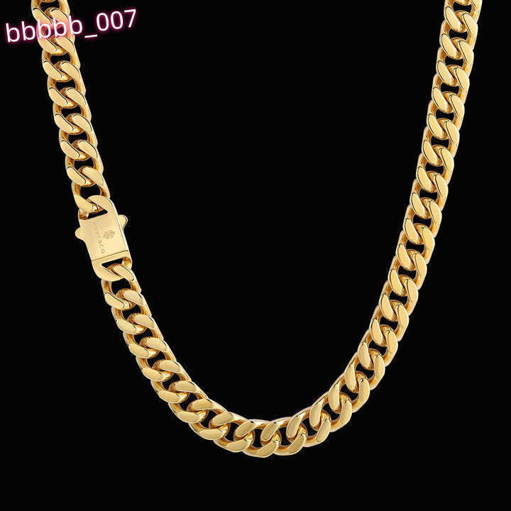 KRKC Wholesale Hip Hop Jewelry 12mm 14mm 18K Gold Plated Stainless Steel Miami Cuban Link Necklace Mens Chains