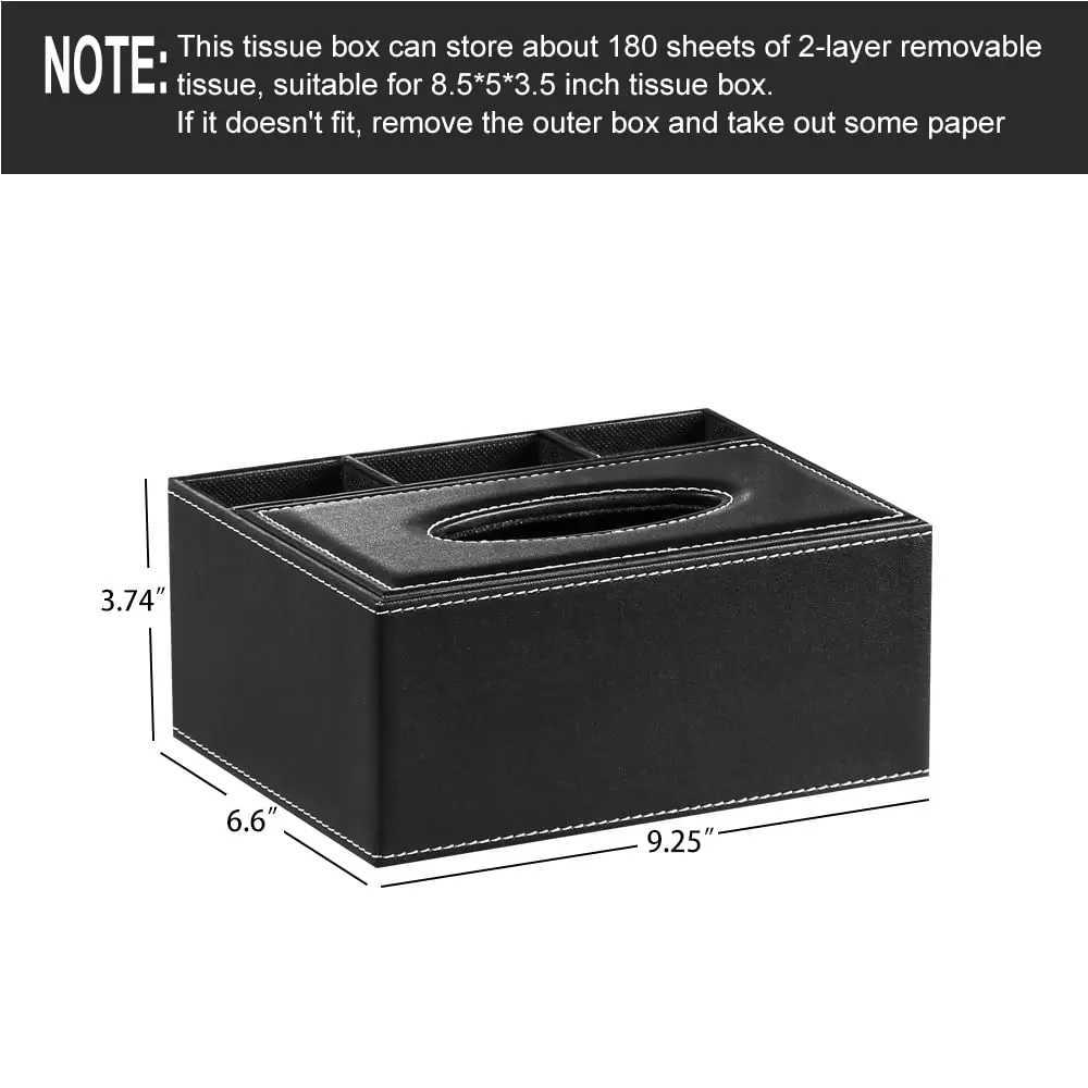 Multifunctional Tissue Box with Stationery Remote Control Box Decorative Tissue Pen Remote Organizer for Home/Office/RestaurantM251124