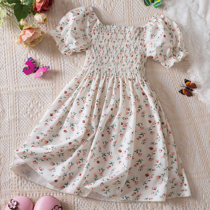 Childrens Dress 2025 Sweet Beauty Childrens Dress Summer Floral Dress Multi-color Camisole Vest Skirt A-class Ins Childrens Clothing Y250423hm8v