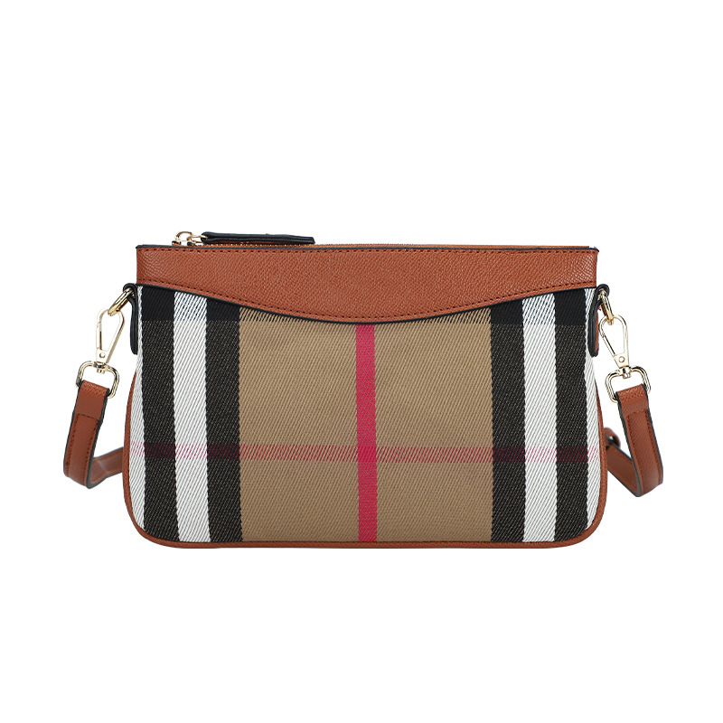 Luxury Bag 2025 New temperament canvas bag fashionable and versatile single shoulder cross body bag womens classic plaid envelope bag