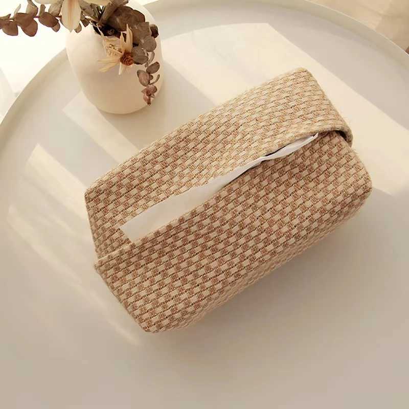 Cotton Linen Cloth Art Tissue Box Holder Rectangle Container Towel Napkin Paper Bag Pumping Box Home Decor Handkerchief Box GiftM251124
