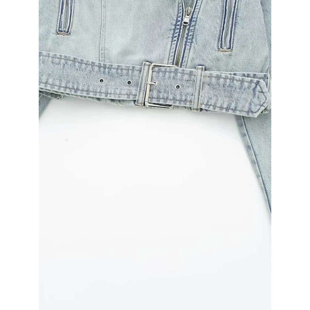 Designer Clothes Nlzgmsj Autumn Winter Denim Coat Lapel Long Sleeve Short Jackets Lady Chic Loose Streetwear Women Jacket