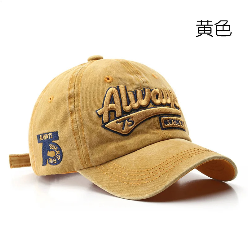 Embroidered Baseball Cap For Women Men Spring Summer Solid Sunhat Retro Washable Sport Caps Hip Hop Fishing Hat 250321
