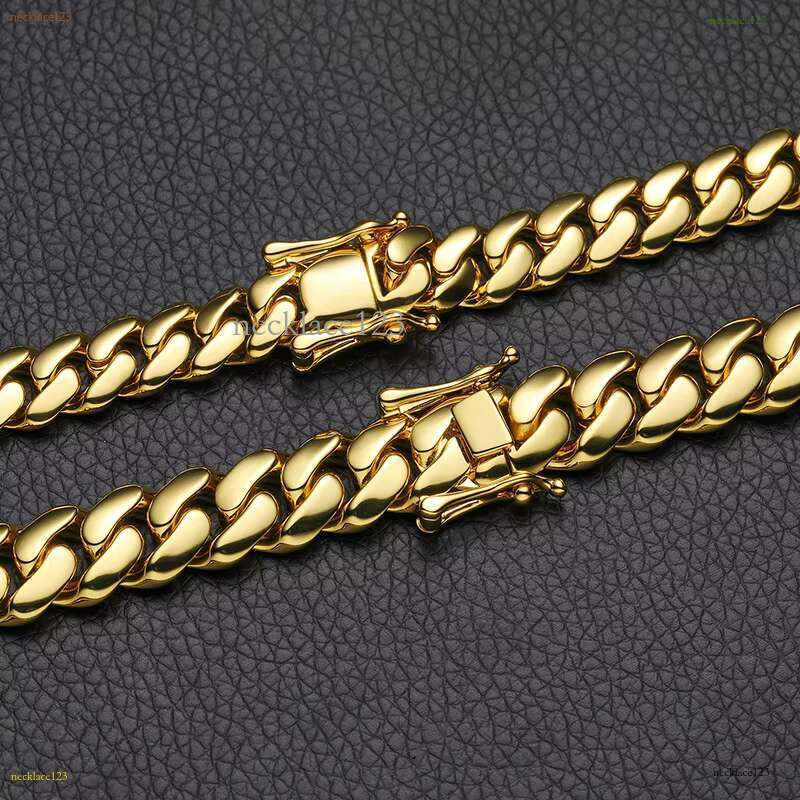 Fashionable 10mm-14mm Cuban 14K gold-plated jewelry with gift box chain for men and women hip-hop bracelets, free delivery
