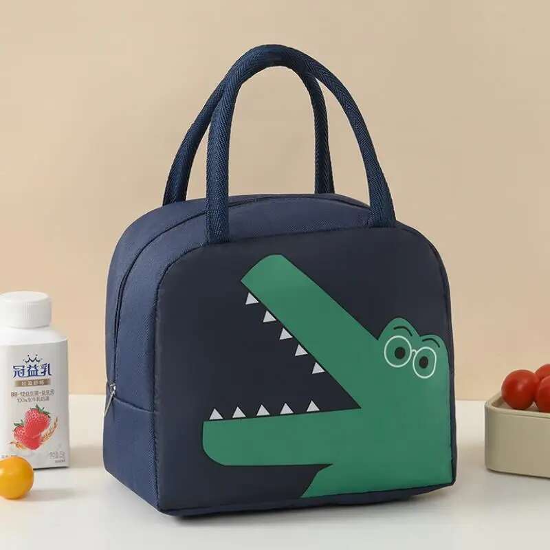 Cartoon Oxford Cloth Lunch Insulated Bento Box Bag, In Hand Rice Camping Fresh-Keeping Ice Bag