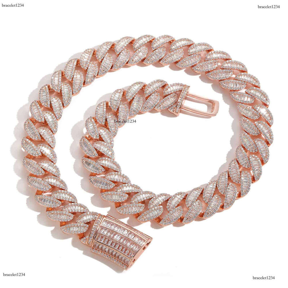 Luxury designer Jewelry Hip Hop Cuban Chain 20mm Ice Out VVS Moissanite Necklace with free shipping