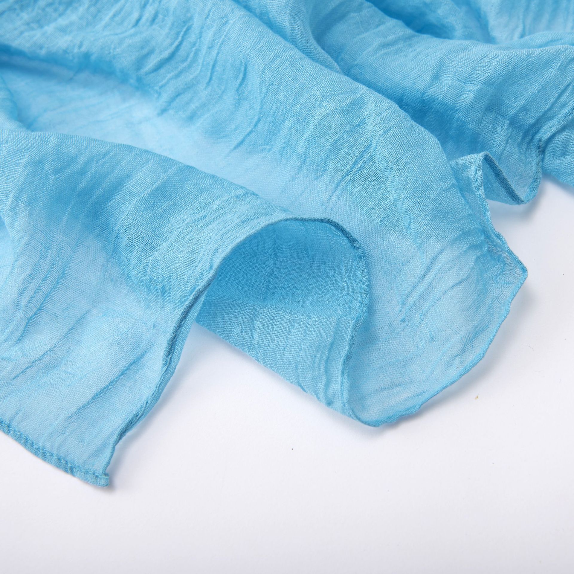 K498 New fashion breathable micro-stretch scarf natural wrinkle soft long scarf solid color scarf