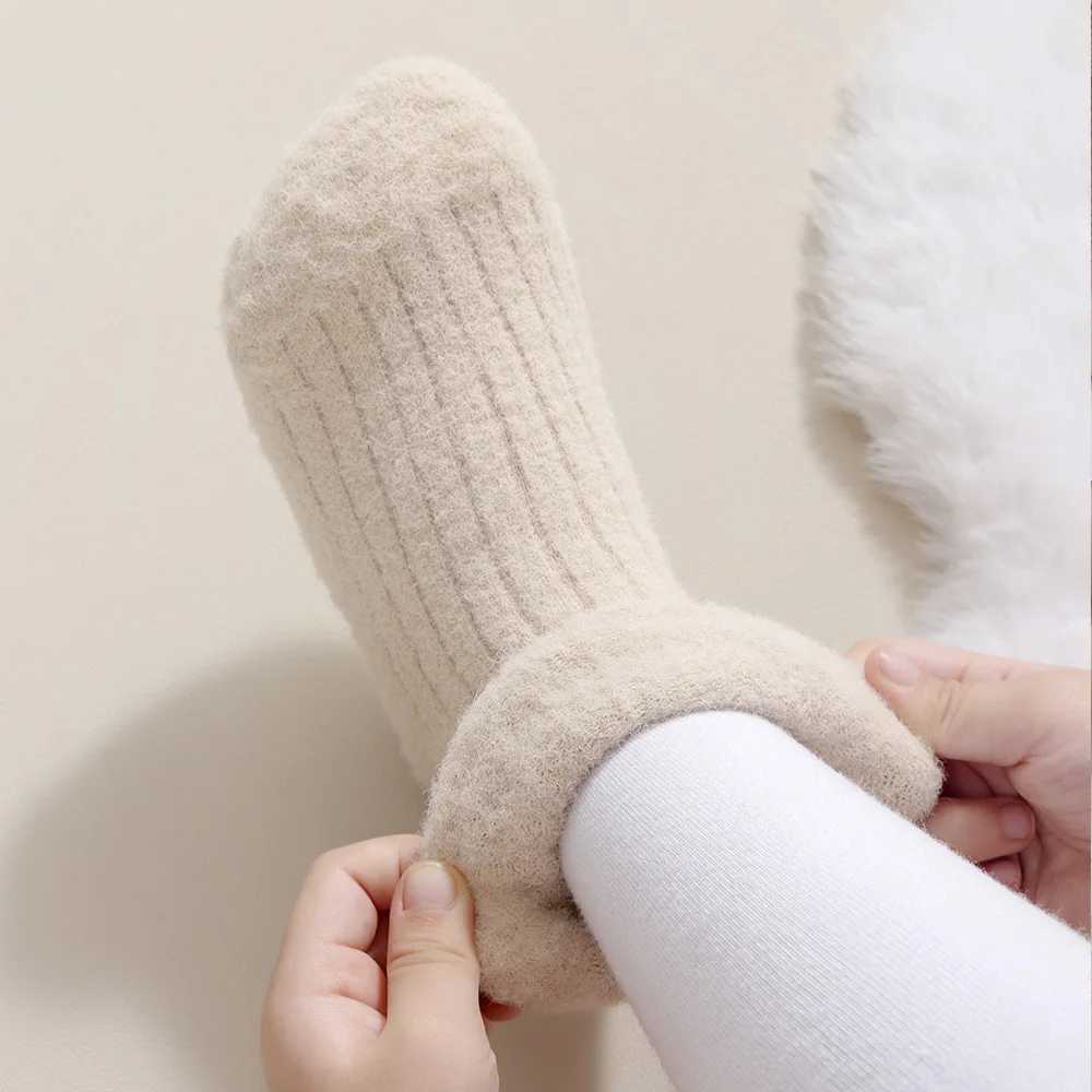 4 pairs of childrens socks for autumn and winter babys fleece socks for warmth thickening boys and girls looped socks wit G251124