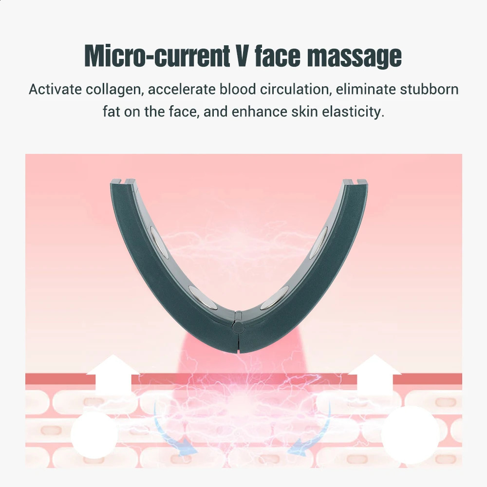 Electric V-face Massager 6 Mode 9 Levels Heating Vibrating Facial Slimming MassagerBeauty and Face Thinning Instrument 250418