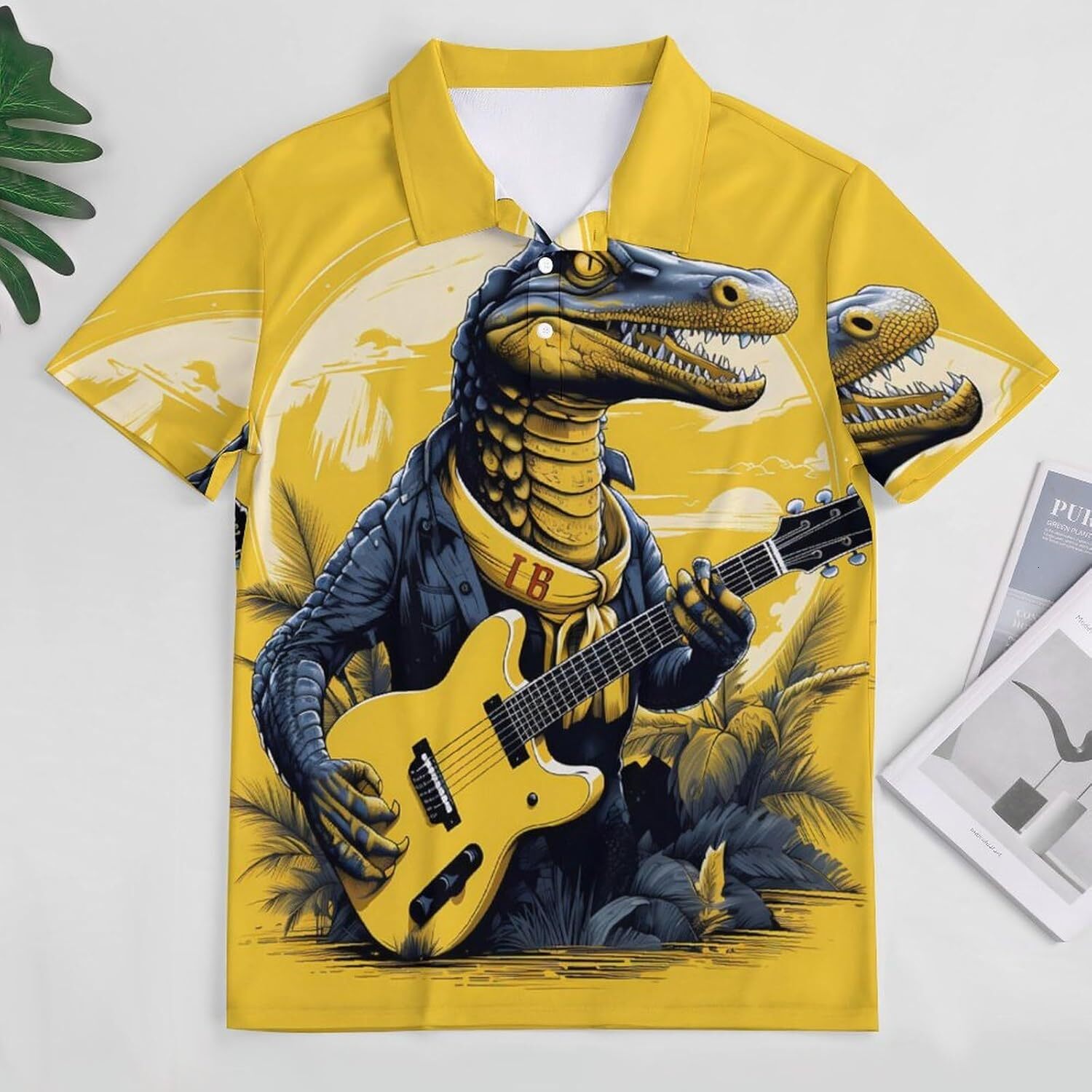 Mens Polo shirt Alligator Cute Animal Men's Short Sleeve Polo Shirt Slim Fit Button Down Golf Shirts Casual Fashion Trends