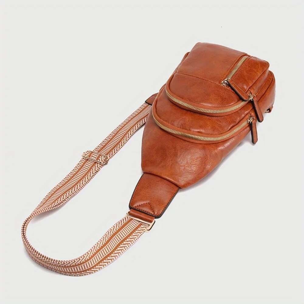 Designer Bag 2025 Foreign Trade Retro Splicing Women's Messenger Breast Light Commuter Business Leisure Office Worker Chest Bag Luxury Bag