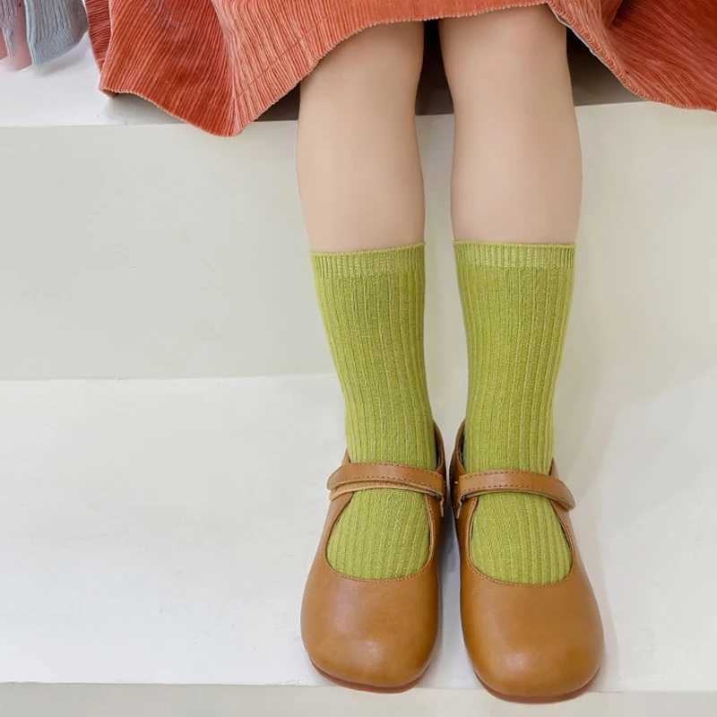 Solid Color Childrens Casual Socks Ribbed Boys Girls School Sock Toddlers Ankle Sock Cotton Striped Baby Socken For Kids 1-10Y G251124