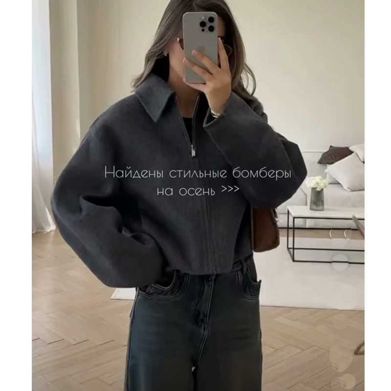 Autumn Jackets Womens 2025 New Coats Chic Loose Lapel Warm Street Womens Jackets Simple Casual Joker Youth Outerwear J251124